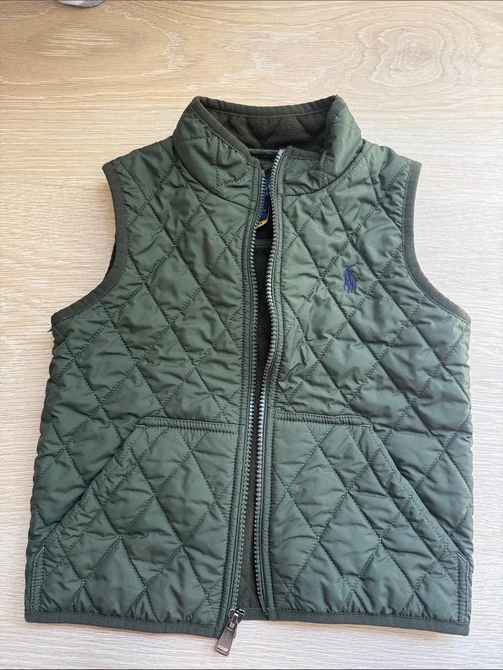 Ralph Lauren Kids Quilted Olive Green Vest